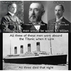 1912 Titanic sinks with 3 people on board opposing the to be founded FED .. one trick ponzi gets founded 1913 .. The creatures of Jekyll Island