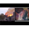 Side by Side of Notre Dame and Pet Goats Spires Falling