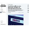 Activists rally to save Internet Archive as lawsuit threatens site: The non-profit removed lending restrictions on over a million books during the COVID-19 crisis. Now it's being sued by publishers.