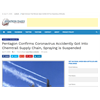 Unofficial Pentagon Sources (allegedly) Confirms CoronaVirus Accidentally Got Into Chemtrail Supply Chain, Spraying is Suspended.